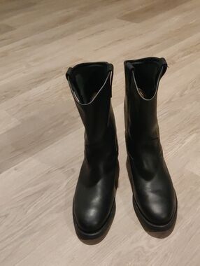Red Wings Men's Pecos Black Leather Pull-On Boots Vintage Y2K Moto Industrial